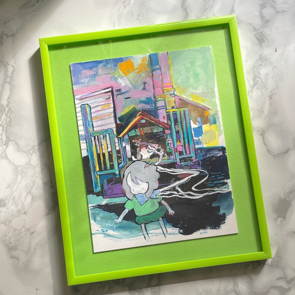 Original artwork  - FRAMED - Shrine at Nishiki corner